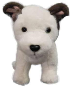 SMJWH Niedliches Jack Russell Terrier Plüschtier, realistische, kuschelige Hundepuppe in Weiß for Tierliebhaber