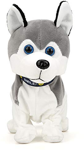 Segrehy Electronic Dogs Interactive Sound Control Pets Robot Dog Toy Gift for Children Plush Realistic Huskie Design Fun Playtime for Kids Boys Girls