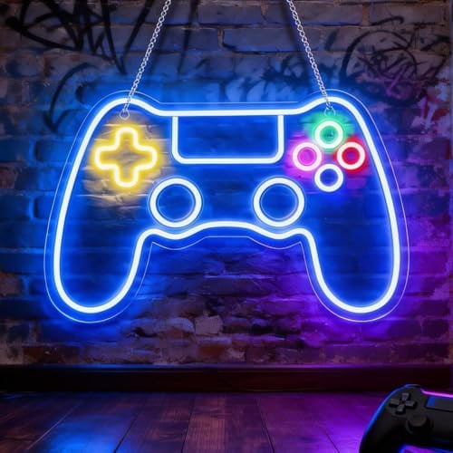 Gaming Neon Schild, Neon Sign Gaming Mit Dimmer, Gaming Deko Led Neonlicht, Neon Gamer Sign Wand Zimmer Lampe, Neon Schild, Usb-Verbindung, Für Gaming Wand Deko Geschenk Party Dekoration