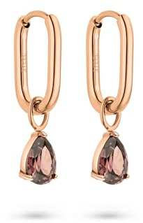 s.Oliver Damen Schmuck – Creolen aus Edelstahl mit funkelnden Steinanhängern in verschiedenen Farben – Elegant & Zeitlos schön – Perfekte Geschenkidee