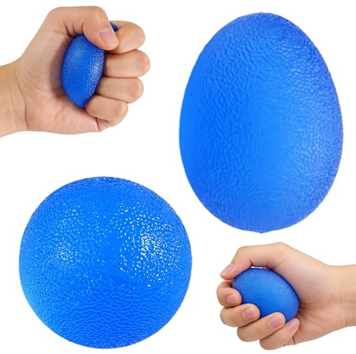 Zwei Blaue Silikon Knetball Für Hände Therapie,Handtrainer Ball,Antistressball,Zur Stärkung Der Griffkraft,Linderung Von Arthritis Und Schlaganfallrehabilitation