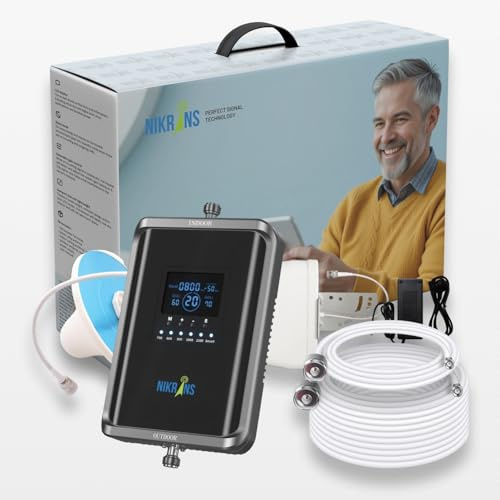 Nikrans Amplificatore di Segnale Cellulare Bande 28/20/8/3/1 (700, 800, 900, 1800 e 2100 MHz) – Ripetitore GSM/4G/5G per Operatori Italiani: TIM, Vodafone, WindTre, Iliad ecc.