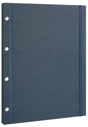 Vienrose A4 Porte-Vues en Tissu Dossier de Présentation 24 Vues, Bleu | Fermeture Élastique, Pages Transparentes, Design Classique Tissu, Couverture Rigide, Dossier de Bureau, Léger et Portable