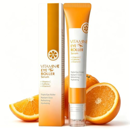 Vitamin C Eye Roller Serum, Under Eye Cream for Dark Circles & Puffiness, Brightens & Revitalizes Skin, Improve Fine Lines, Evens Tone