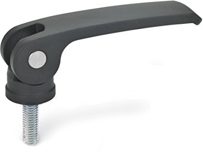 Ganter Normelemente | Exzenterspanner mit Schraube - 927-63-M6-16-B-B | Grifflänge l1: 63mm | Gewinde d2: M6 | Hebel Zink-Druckguss, schwarz | 1 Stück