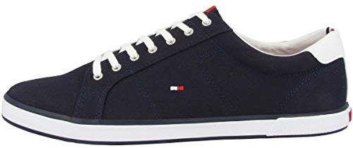 Tommy Hilfiger Zapatillas para Hombre Sneaker con Suela Vulcanizada, Azul (Midnight), 48