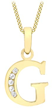 CARISSIMA Damen-Kette mit Anhänger 375 Gelbgold Zirkonia transparent Rundschliff - 1.45.3754