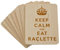 Lot de 8 dessous-de-plat à raclette avec gravure au laser « Keep Calm and Eat Raclette » en bois de hêtre, 100 x 80 x 7 mm