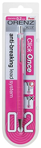 Pentel XPP502-PX 0,2 mm d'épaisseur de trait, 100% incassable sur carte blister rose