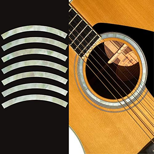 Inlay Stickers für Akustische Gitarren - Schallloch Rosette/Purfling - Rosette Stripes - Weiß Perle