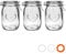 Nicola Spring herzförmige Glas-Vorratsdose mit luftdichtem Clip-Deckel – 1000 ml – 3er-Pack – 4 Farbsiegel – runder Einmachbehälter im Vintage-Stil für die Küche, Hafer