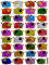 Bunte Schafe Wolle Tiere Aufkleber 36-teilig 1 Blatt 135 mm x 100 mm Sticker Basteln Kinder Party Metallic-Look