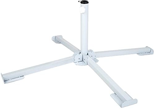 AKTIVE Base sombrilla metálica plegable 64x85x31 cm, Compatible con mástil Ø25-38 mm, Soporte cruzado estable y resistente, Montaje rápido, Diseño compacto para terraza o jardín (53762)