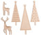 Rayher Motivos de Madera Árboles/Ciervo, Natural, Scd 100%