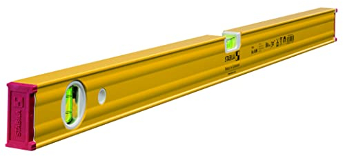 STABILA Magnet-Wasserwaage Type 80 ASM, 80 cm, verstärktes Alu-Profil, extrastarkes Seltenerd-Magnetsystem, 1 Horizontal-Libelle, 1 Vertikal-Libelle, integrierte Rutsch-Stopper, Made in Germany