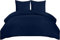 Utopia Bedding Bettwäsche 220x240 Set - Mikrofaser Bettbezug 240x220 cm + 2 Kissenbezüge 65x65 cm - Marineblau