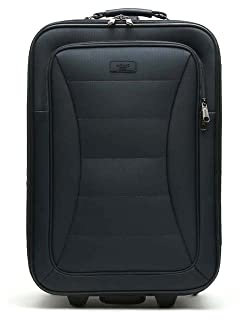 MISAKO Maleta de Tela Pequeña de Viaje Leslie Azul Unisex - Equipaje Blando semirrígido de 37 X 55 X 22 cm de 2 Ruedas