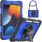 SEYMCY for iPad 9th/8th/7th Generation Case 10.2 inch, Shockproof Sturdy Cover with 360° Rotating Hand Strap & Stand, Screen Protector, Shoulder Strap, Pen Holder for iPad 9/8/7 gen 2021~2019, Blue
