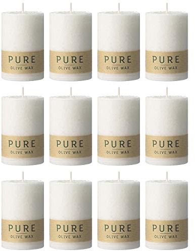 Wenzel Pure Kerze Olive Wax 9x6cm, weiß (12 Stück)
