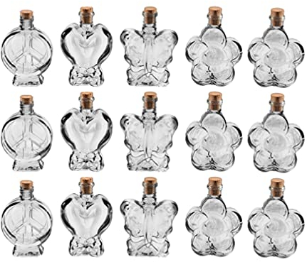 Artibetter: 20pcs Plastic Cork Bottles Rustic Wedding Favors for Crafts, Party Decorations, Trinkets, and Message Storage