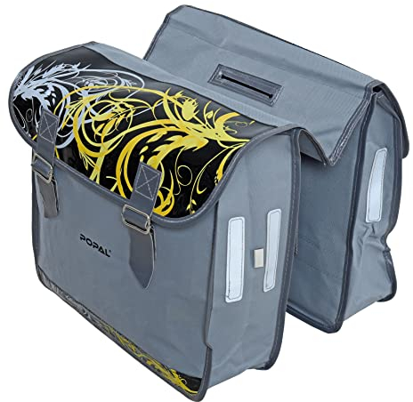 ESTEXO Fahrradtasche Doppel Gepäckträgertasche Tasche Seitentasche Gepäcktasche für Fahrrad Packtasche Grau Muster