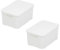 BranQ - Home essential Korb mit Deckel in Rattan Design 2er Set Grösse M 19 l, BPA-frei Kunststoff PP, Weiß, 28,8x19,7x16,2 cm, 2 STK.