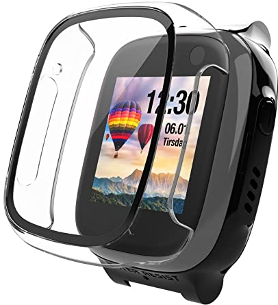 1-Stück Hülle Nur Kompatibel mit Xplora X5 Schutzhülle, Schutz Cover Design für Kinder, Hard PC Panzerglas Glas Kratzfest Stoßfest Displayschutz Rundum Gehäuse für X5 Play,Transparent