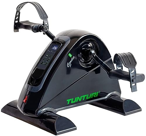 Tunturi Cardio Fit M50 Mini Bike Heimtrainer/Mit Elektromotor/Pedaltrainer/Arm- und Beintrainer/Minifahrrad/Bewegungstrainer für Senioren mit LCD-Bildschirmanzeige - Schwarz