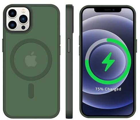 tigratigro Coque magnétique pour iPhone 12 Pro, Compatible avec MagSafe, Dos Mat translucide, Fine, résistante aux Chocs, Protection Antichoc de qualité Militaire, Vert Alpin