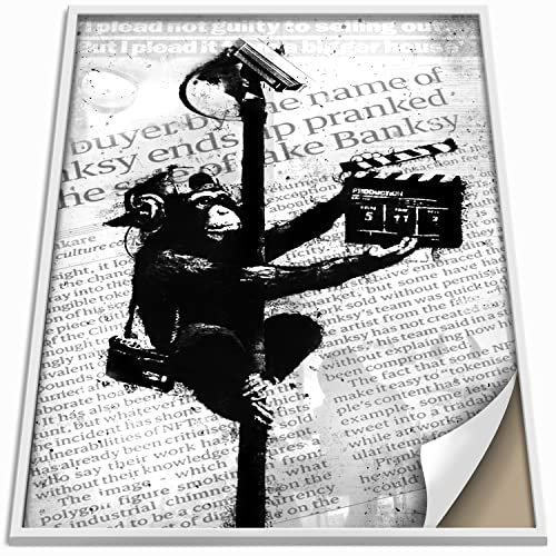Boikal Collection Banksy Bilder ohne Rahmen Wandbilder XXL Poster Set - XXL Plakat - Affe Regie - 1-teilig, 70 x 100 cm