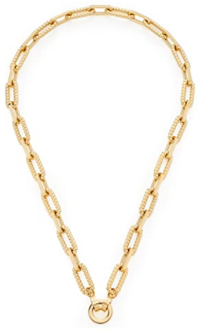 JEWELS BY LEONARDO Halskette Clip & Mix Moni • Kette aus goldfarbenem Edelstahl • massives Gliederarmband • Statement-Kette mit Kordelstruktur • 43 cm Länge • Geschenk Damen Schmuck • 022232