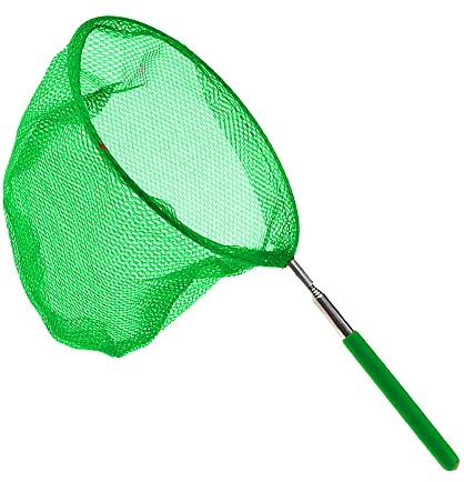D.A.Y. Republic 27” Kids Extendable Fishing Mesh Net Butterfly Bug Insect Fish Crab Catcher with Telescopic Handle Garden Pond Toy, Ideal present for Children Extendable from 36cm to 68cm (Green)