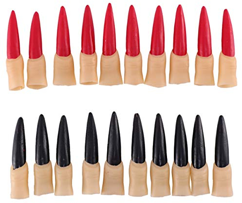 CLISPEED 20 Stück Halloween- Fingernägel aus Gummi Falsche Fingernägel Hexen- Fingernagel Krallen Dekoratives Cosplay Gruselige Zombie- Nägel Fingerbetten für Halloween- Party Cosplay- Kostüm