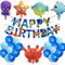 CIOUYAOS Unterwasserwelt Kindergeburtstag Deko, Blau Luftballon Geburtstag Party Geburtstagsdeko 25pcs Ballons Banner Set, Blaue meerestiere Folienballons für Baby 1 Jahr Junge Kinder