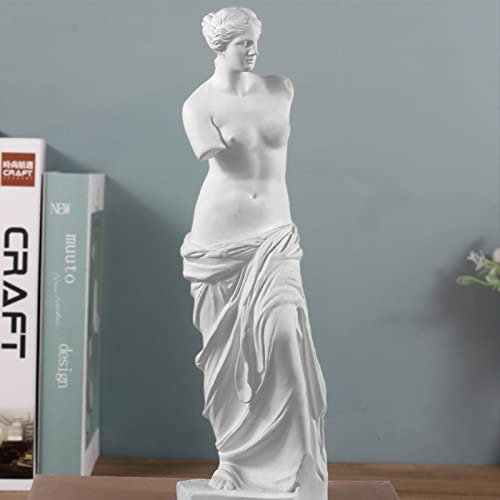 FIYSON 18 Zoll Klassische Griechische Venus de Milo Skulptur Figur,Harz Griechischen römischen Mythologie Deko Figurine für Künstler Collectibles,Moderne Home Wohnzimmer Desktop Ornamente (L)