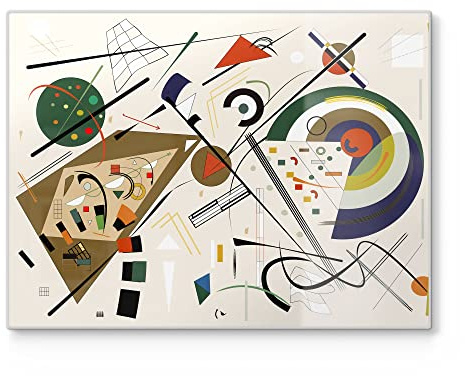 DEQORI Schneidebrett aus Glas | groß 40x30 cm | Motiv Expressionistische Formen | Design Schneideplatte für Küche | Frühstücksbrett antibakteriell & rutschfest | Glasplatte & Servierplatte