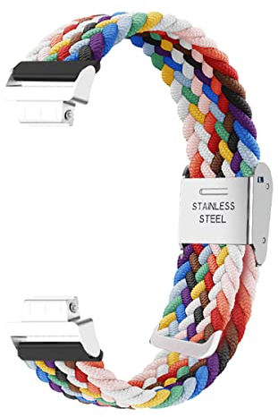 Dehnbarer Wristband für Fitbit Inspire 2 / Inspire 3 Armband, Geflochtenes Nylon Stoff Solo Loop Band für Damen Herren, Verstellbares Ersatzarmband Kompatibel mit Fitbit Inspire 2 / Inspire 3 (A)