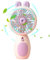Mini ventilateur portable rechargeable par USB, mini ventilateur portable en forme de lapin avec 2 vitesses, pour extérieur, intérieur, trajet, bureau, voyage