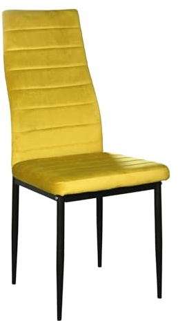 HTI-Living Stuhl Memphis Velvet Gelb Esszimmerstuhl Samtbezug Metallgestell Vierfuß 1-teilig