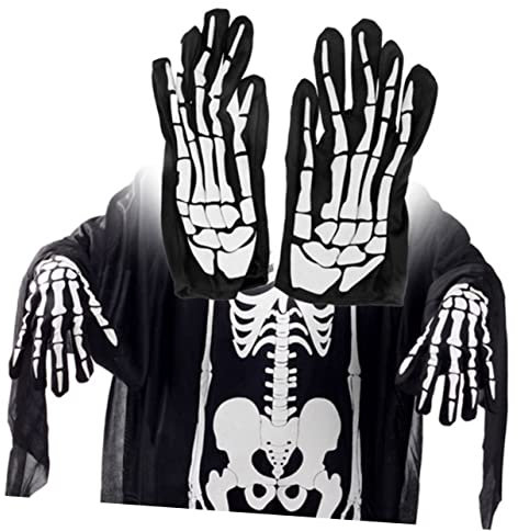 VALICLUD Halloween Handschuh 3 Paar Weiß Polyester für Halloween Mottoparty
