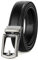 JasGood Herren Ledergürtel Automatische Ratsche Gürtel für Herren Leder Gürtel 33mm Breit mit Verstellbarer Automatische Schnalle für Anzug Geschäft Lässig,Schwarz,130cm