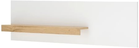 Furn.Design Wandregal in weiß und Eiche Wotan Büroregal für Homeoffice und Büro Wandboard Hängeregal zum Aufhängen 140 cm Center (Regal 3)