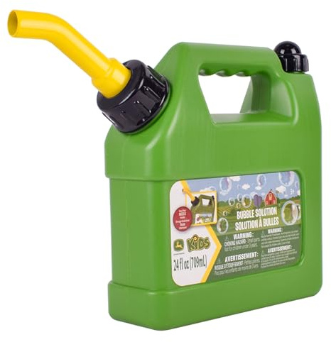 John Deere Bubble Can 24oz Bubble Bottle with Pouring Spout, Outdoor Summer Fun, Bubble Refill