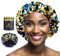 Beauxsoi Luxury Shower Caps For Women Reusable Waterproof - Satin Lined Shower Cap Soft Adjustable Shower Cap High Quality Best Shower Cap For Women As Gift To Keep Hair Dry (African Majesty)