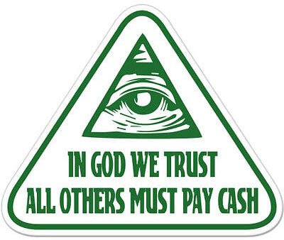 WildeBabsKLBT In God We Trust Cash car K718 Hochwertiger Premium Auto-Aufkleber Sticker Decal Autoaufkleber Aufkleber-Folie 12cm