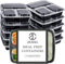 Zeano Lot de 10 boîtes à repas à 3 compartiments - Passe au micro-ondes - Passe au lave-vaisselle et réutilisable - Fermeture hermétique - Sans BPA (10 - 1 compartiment)