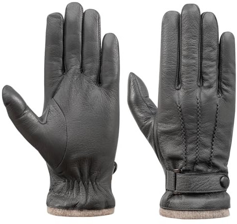 Acdyion Herren Winterhandschuhe Leder Touchscreen Casual Outdoor Handschuhe mit weichen warmen Thermofutter für Kleid, Fahren,(GREY-m)