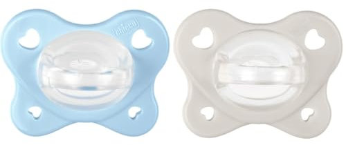Chicco Gommotto Dual Soft, Ciuccio in Silicone 2-6 Mesi, Bicolore, Set di Gommotti con Doppia Morbidezza, Supportano la Respirazione e Favoriscono il Corretto Sviluppo della Bocca, 2 Pezzi, Bimbo
