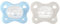 Chicco Gommotto Dual Soft, Ciuccio in Silicone 2-6 Mesi, Bicolore, Set di Gommotti con Doppia Morbidezza, Supportano la Respirazione e Favoriscono il Corretto Sviluppo della Bocca, 2 Pezzi, Bimbo
