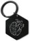 Halbes Gehirn, halbes Herz, Schlüsselanhänger mit Gravur, Schlüsselanhänger, ID-Tag, Pin, Schlüsselhalter, schwarz glänzend, One size